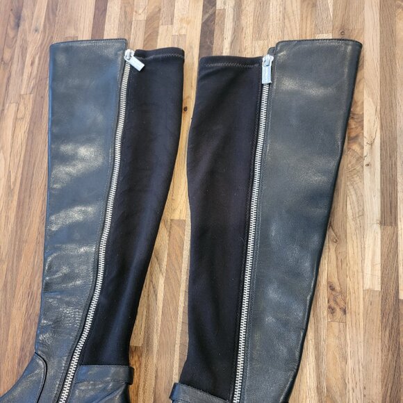 MICHAEL KORS Hamilton Stretch Leather Boots Size 6M Tall Riding Zip - Picture 14 of 16